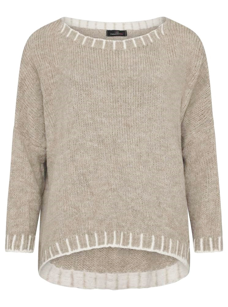 💕 Zwillingsherz Pullover Pulli Oversize "Neonliebe" Beige