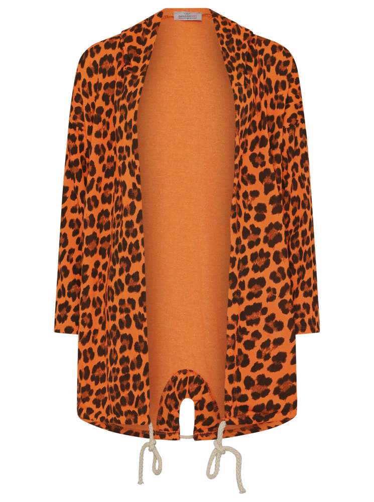 đź’• Zwillingsherz Sweatshirt Jacke "Tokio" Sweater Baumwolle Neonorange Schwarz