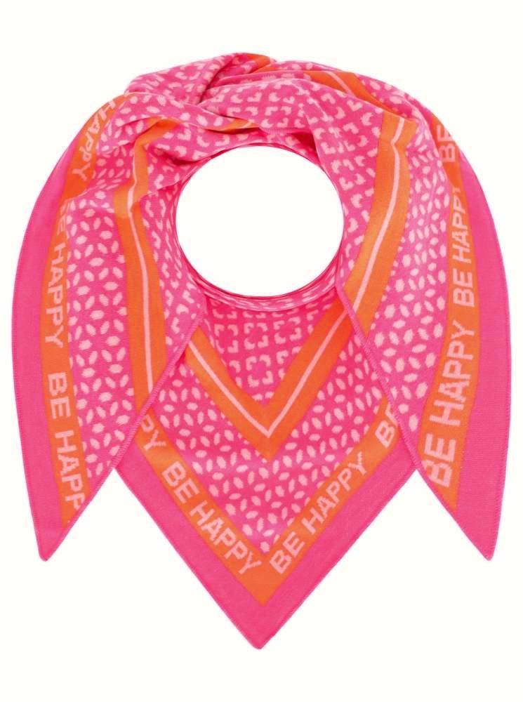 💕 Zwillingsherz Dreieckstuch "Be happy" Baumwolle nachhaltig Pink Orange