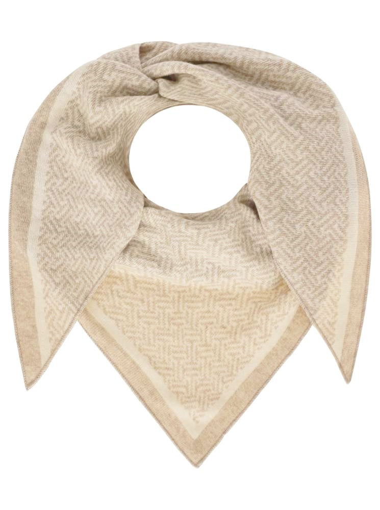 💕 Zwillingsherz Dreieckstuch "Winter Twist" Wolle Kaschmir Beige