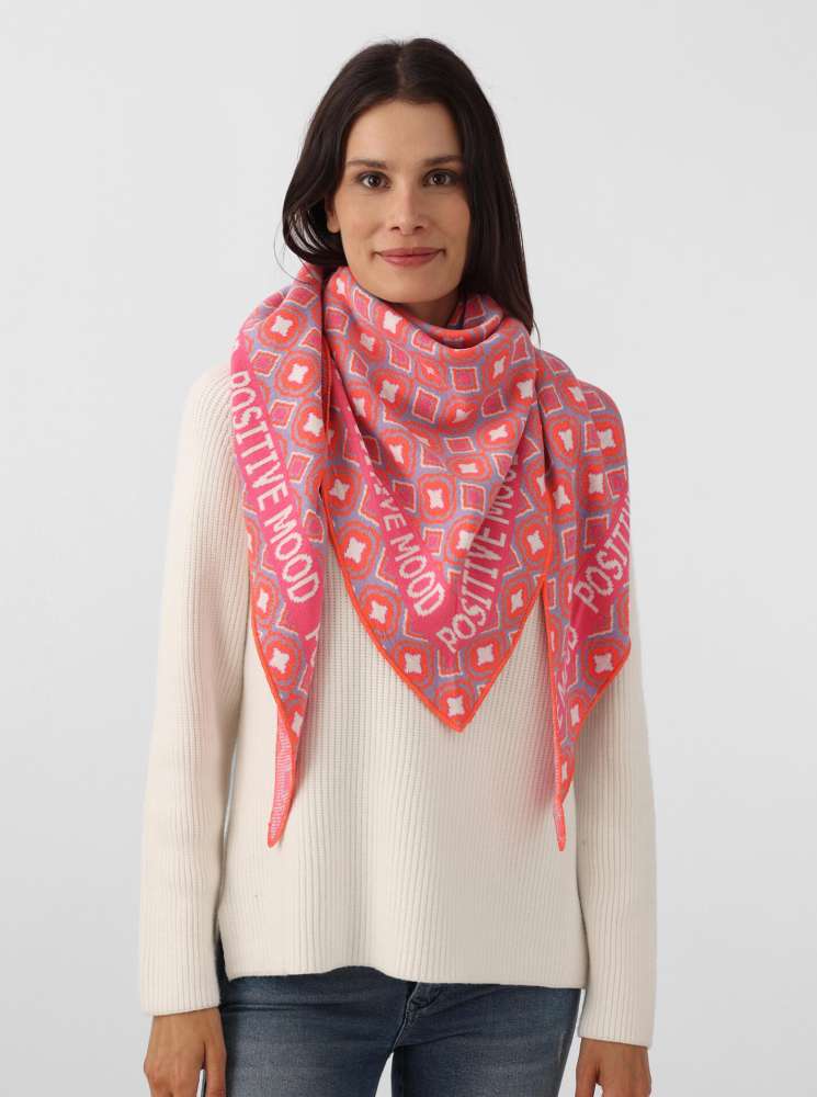 💕 Zwillingsherz Dreieckstuch "Positiv Mood" Baumwolle Pink Orange