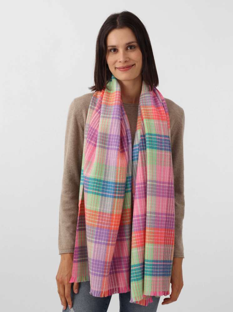 💕 Zwillingsherz Schal "Wera" Baumwolle Wolle Multi