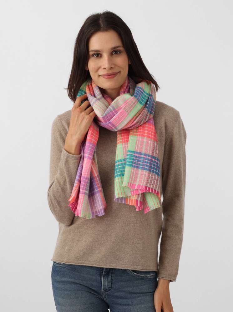 💕 Zwillingsherz Schal "Wera" Baumwolle Wolle Multi