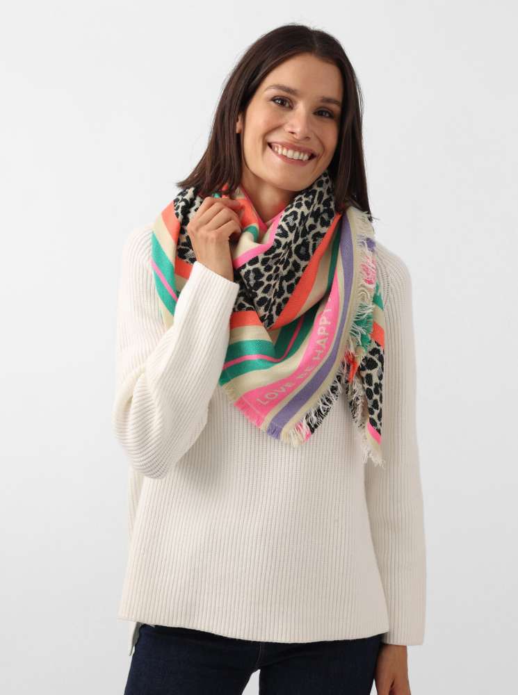 💕 Zwillingsherz Dreieckstuch Viereck "Caitlin" Wolle Multi