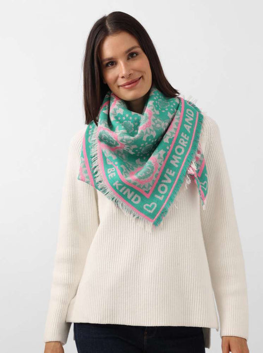 💕 Zwillingsherz Dreieckstuch Viereck "Benja" Wolle Grün