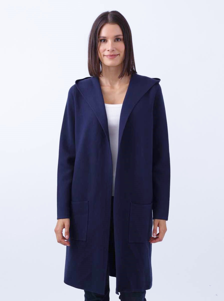 đź’• Zwillingsherz Strickjacke "Janina Basic" Strickmantel offen Navy