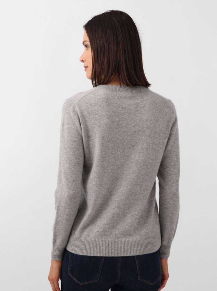 đź’• Zwillingsherz Pullover Pulli "Good Mood" 100 % Kaschmir Cashmere Grau