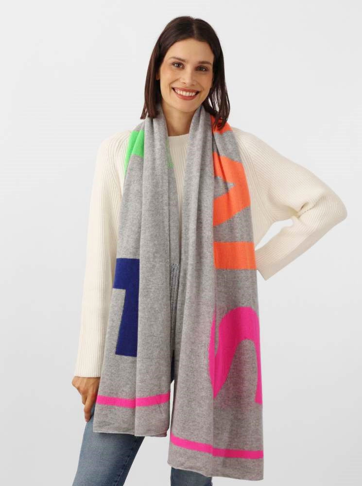 💕 Zwillingsherz XXL Schal "Smile" 100 % Cashmere Kaschmir Grau