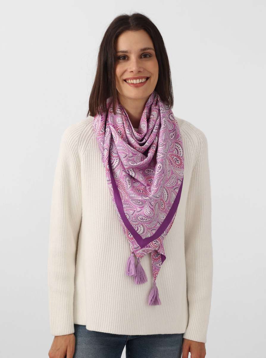 💕 Zwillingsherz Dreieckstuch "Noel" Lila Bambus nachhaltig organic