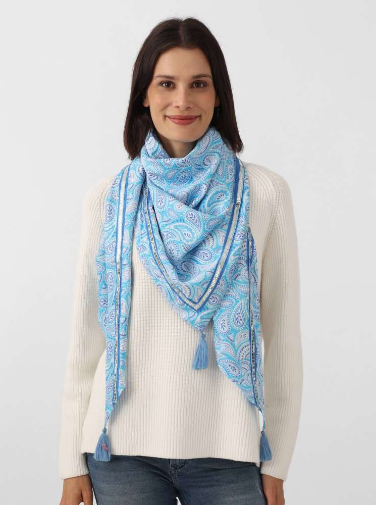 💕 Zwillingsherz Dreieckstuch "Noel" Blau Bambus nachhaltig organic