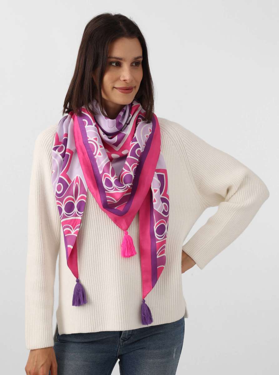 💕 Zwillingsherz Dreieckstuch "Felize" Pink Viereck Bambus nachhaltig organic