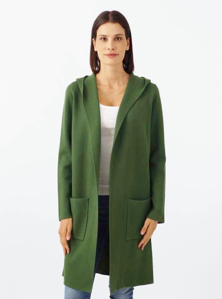 đź’• Zwillingsherz Strickjacke "Janina Basic" Strickmantel offen Khaki