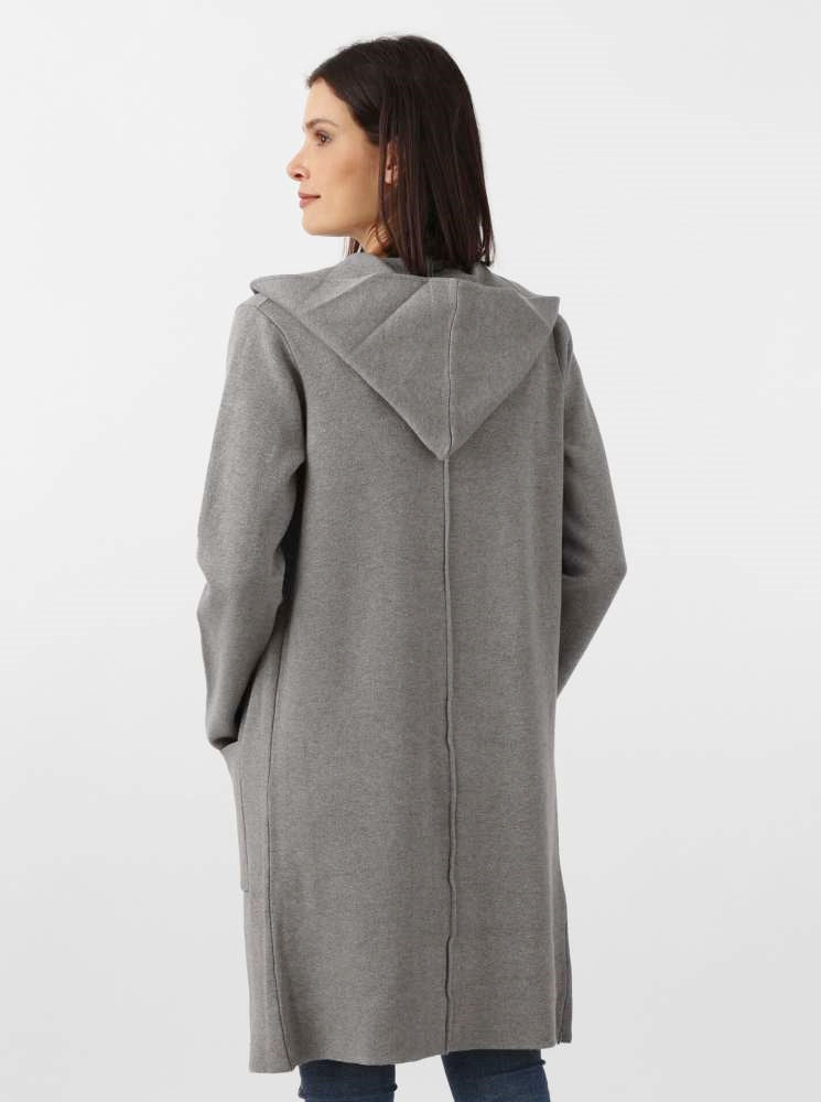 đź’• Zwillingsherz Strickjacke "Janina Basic" Strickmantel offen Dunkelgrau