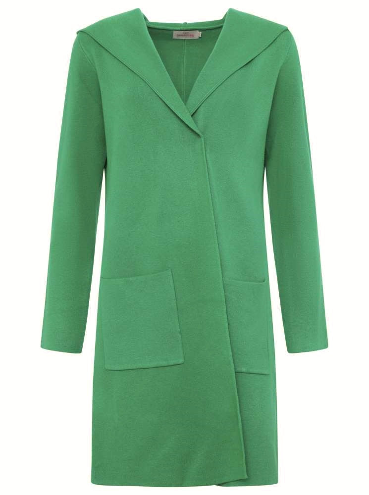 💕 Zwillingsherz Strickjacke "Janina Basic" Strickmantel offen Grün