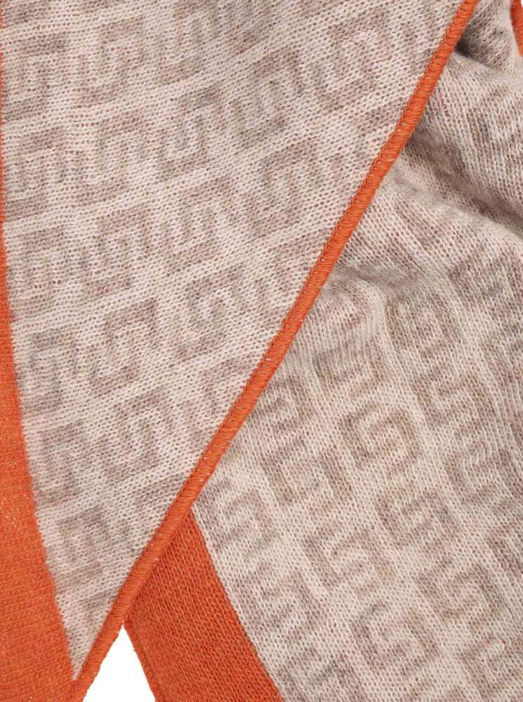 💕 Zwillingsherz Dreieckstuch "Twist" Wolle Kaschmir Beige Orange