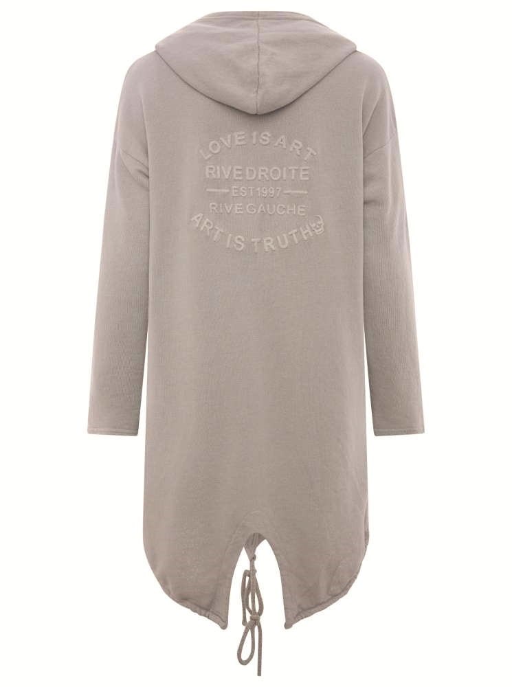 đź’• Zwillingsherz Sweatshirt Jacke "Love is Art" Sweater Baumwolle Beige