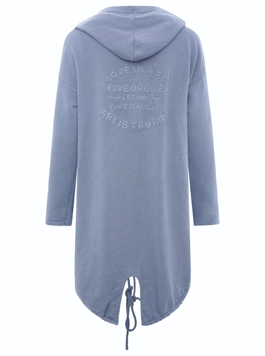 đź’• Zwillingsherz Sweatshirt Jacke "Positive Mind" Sweater Baumwolle Jeansblau