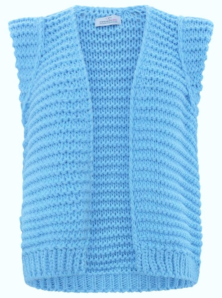 đź’• Zwillingsherz Weste Strickweste "Amrum" Blau
