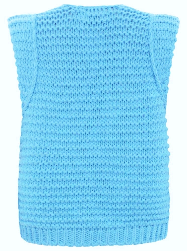 đź’• Zwillingsherz Weste Strickweste "Amrum" Blau