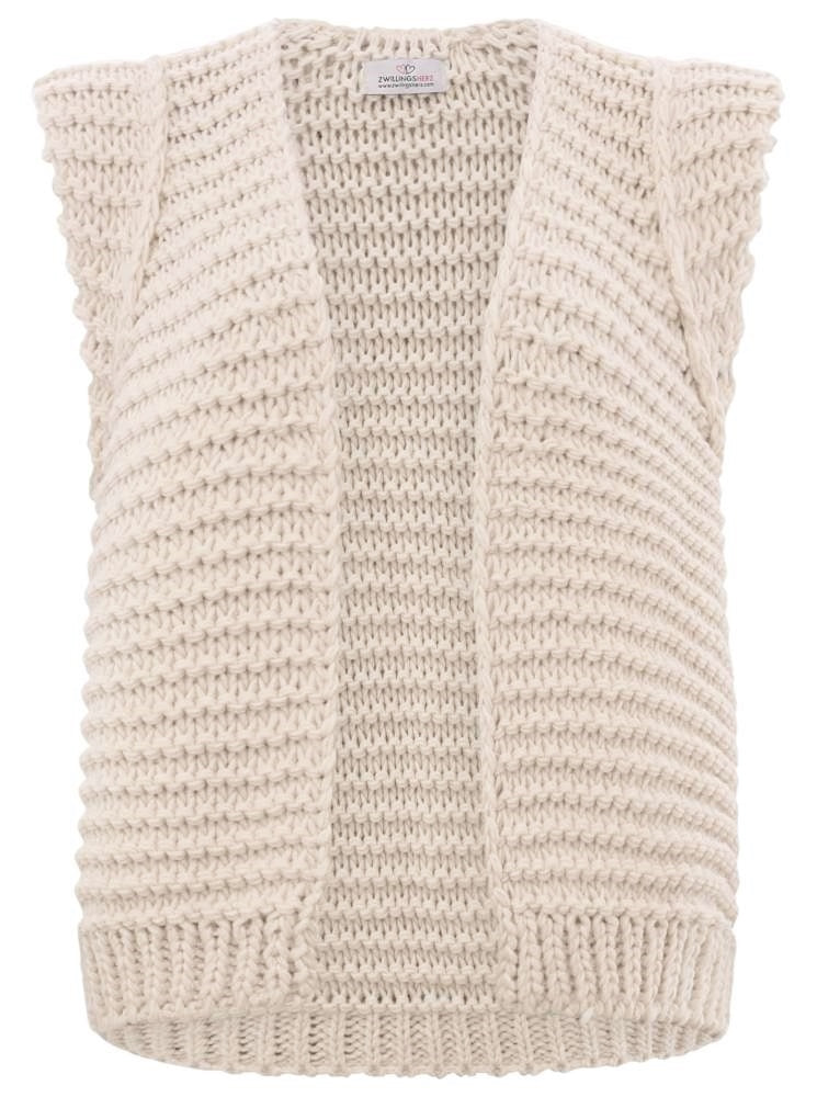 đź’• Zwillingsherz Weste Strickweste "Amrum" Beige