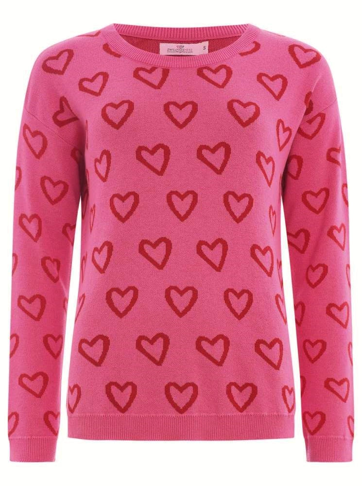 đź’• Zwillingsherz Pullover Pulli "Coralie" 100 % Baumwolle Pink