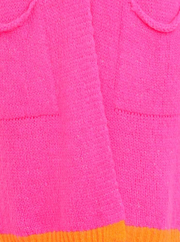 💕 Zwillingsherz Strickjacke "FloridaZh" Wolle Neonpink