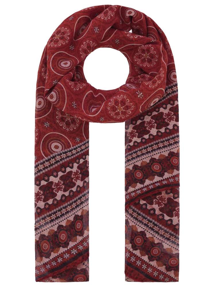 Schal Tuch "Rom" Baumwolle Seide Rot
