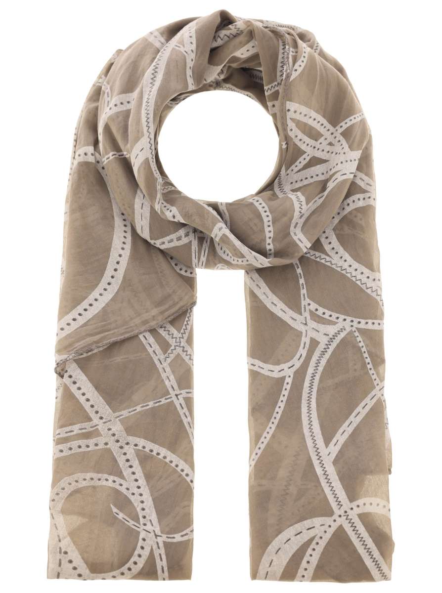 Schal Tuch "The Chain" Baumwolle Seide Beige
