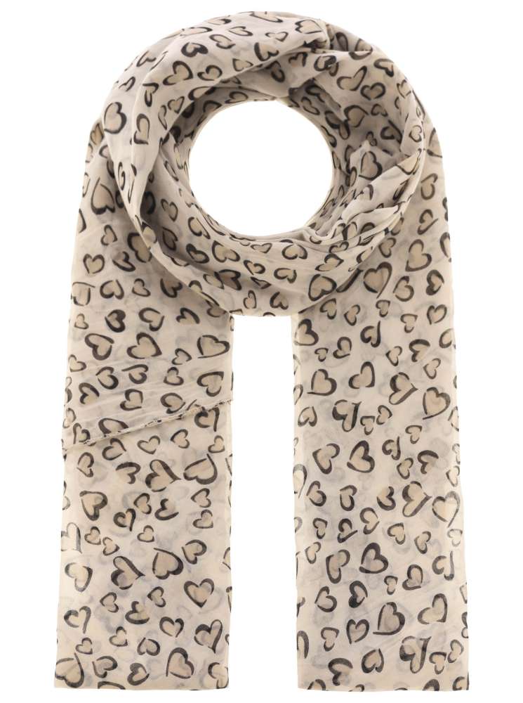 Tuch "Herbst & Herzen" Baumwolle Seide Beige