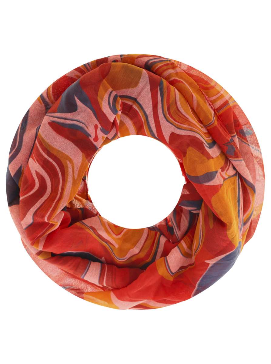 Loop Schal Tuch "Zirkus" Baumwolle Seide Rot