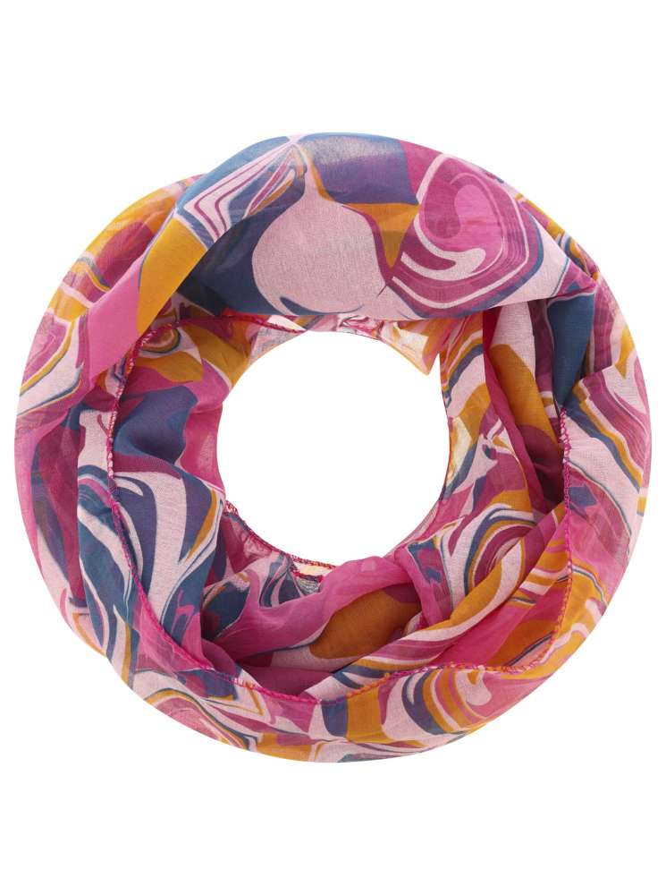 Loop Schal Tuch "Zirkus" Baumwolle Seide Pink