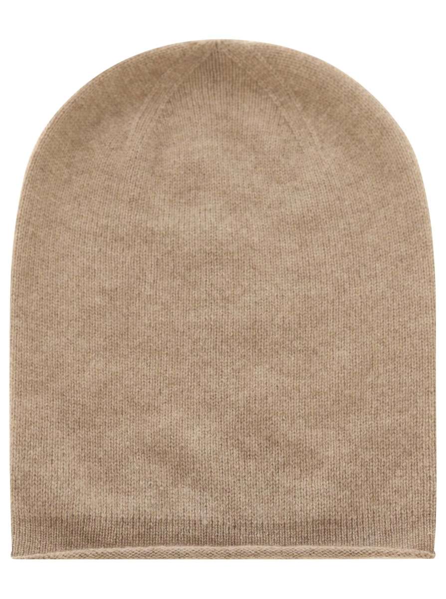 💕 Zwillingsherz Mütze Beanie 100 % Kaschmir Dunkelbeige