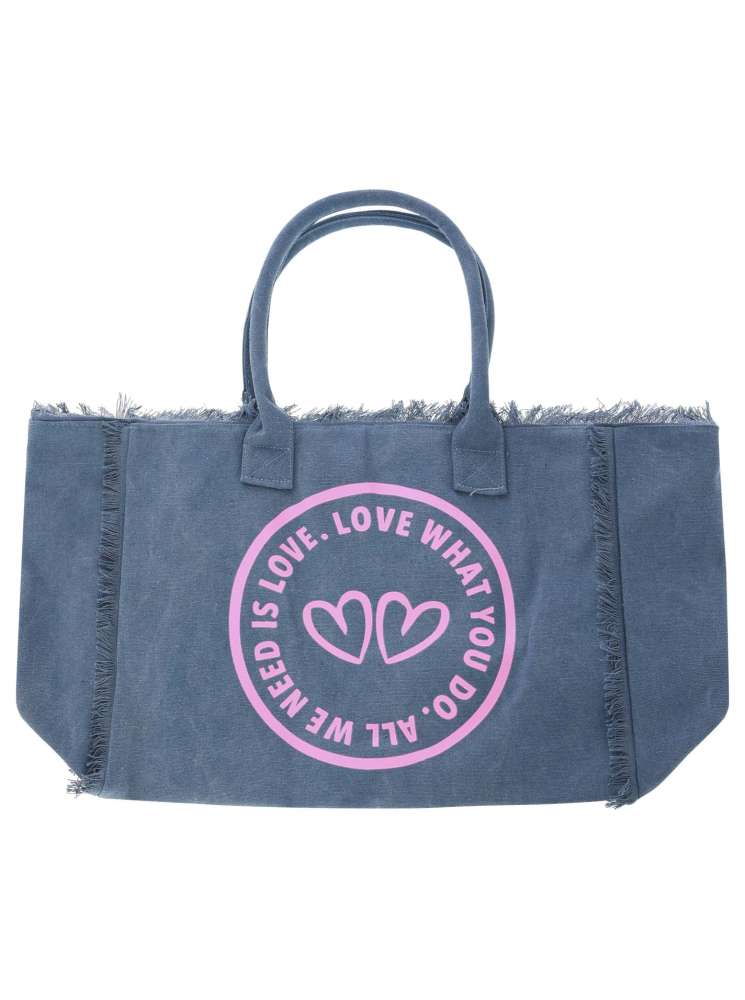 💕 Zwillingsherz Tasche Shopper "Catania" Canvas XXL Limited Edition Jeansblau