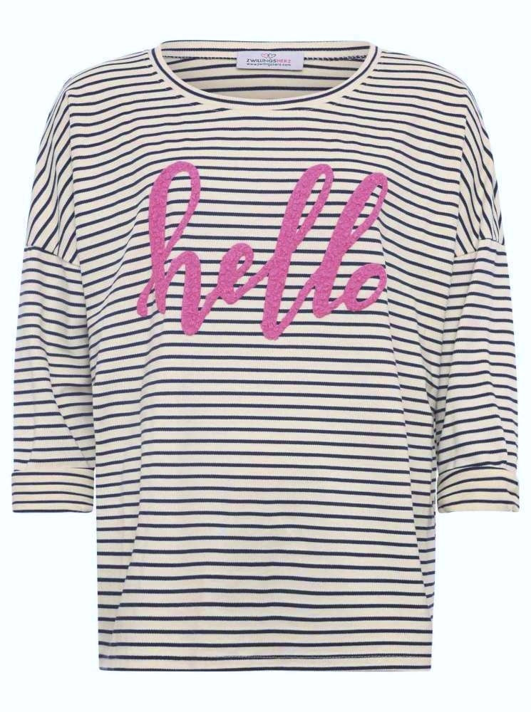 đź’• Zwillingsherz Shirt "Hello" Sweater Viskose Pink