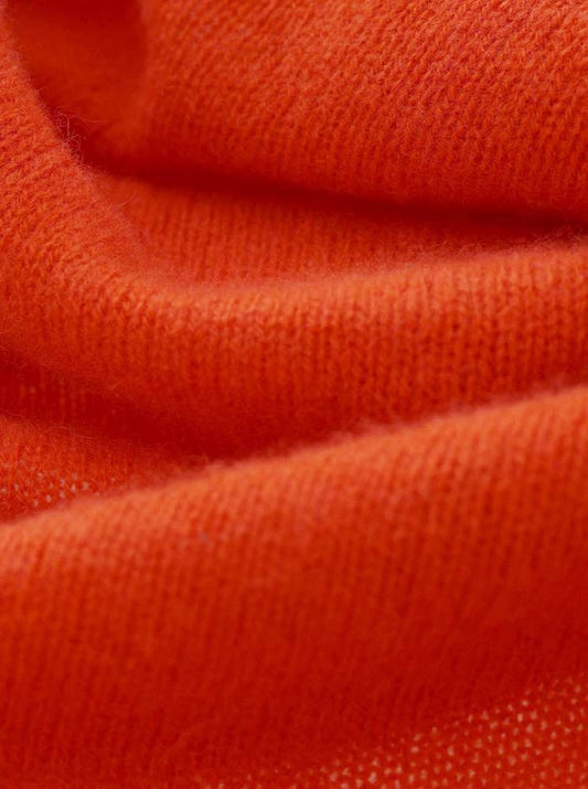 💕 Zwillingsherz Schal 100 % Cashmere "Herren-Uni" Classic Kaschmir Dunkelorange