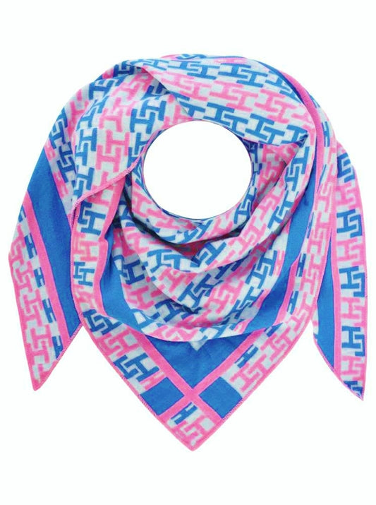 💕 Zwillingsherz Dreieckstuch "Lana" Baumwolle Blau Pink