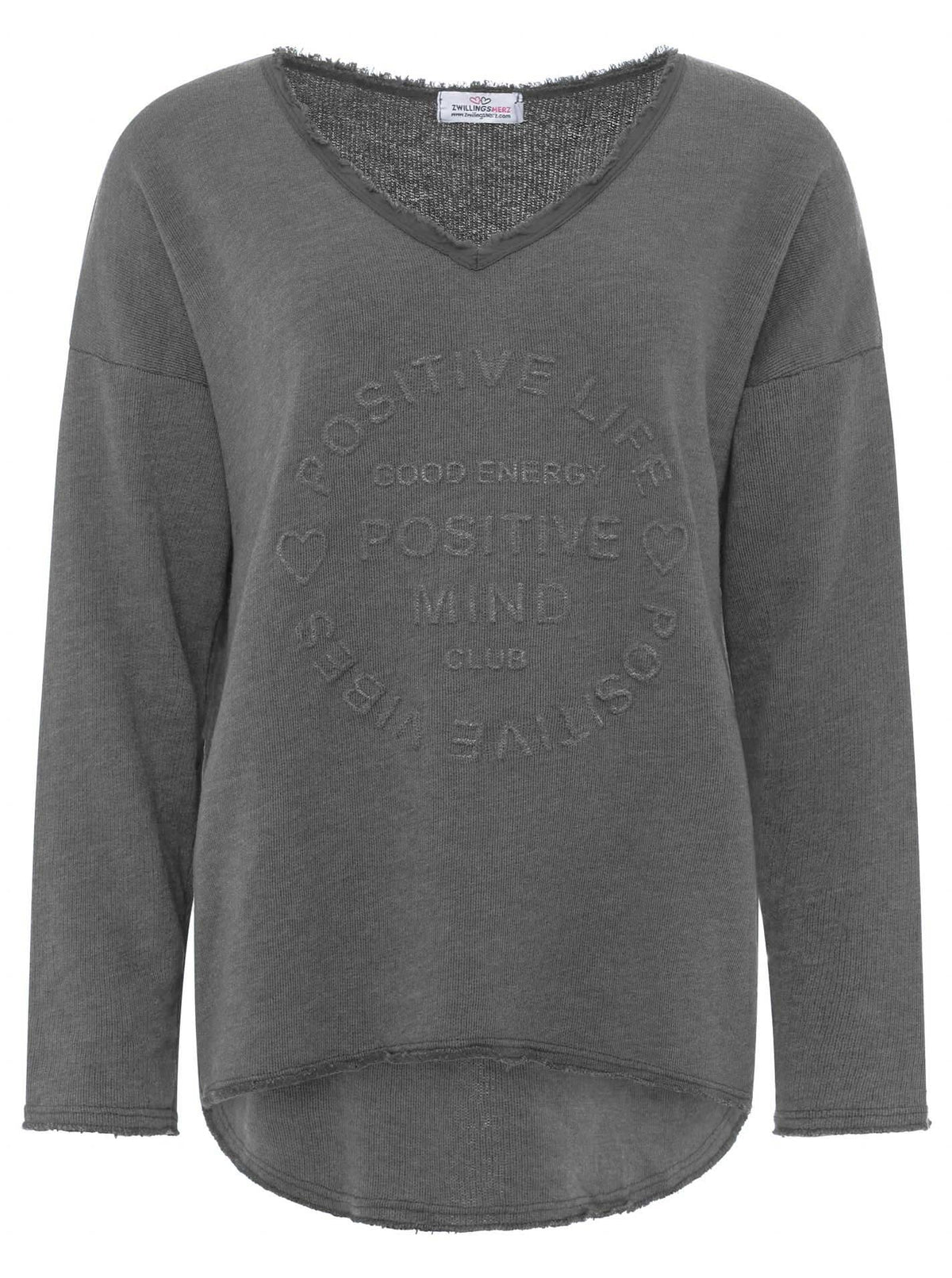 đź’• Zwillingsherz Pullover Pulli "Elisabeth" Baumwolle Anthrazit