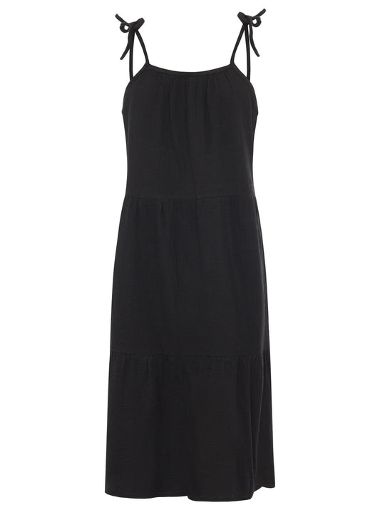 💕 Zwillingsherz Musselin Kleid "Spaghettiträger" Maxikleid Schwarz