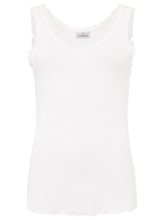 💕 Zwillingsherz Top "Spitze" Weiß