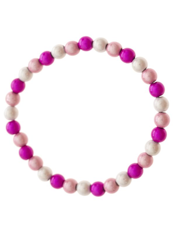 đź’• Zwillingsherz Armband "Kleine leuchtende Perlen" Pink
