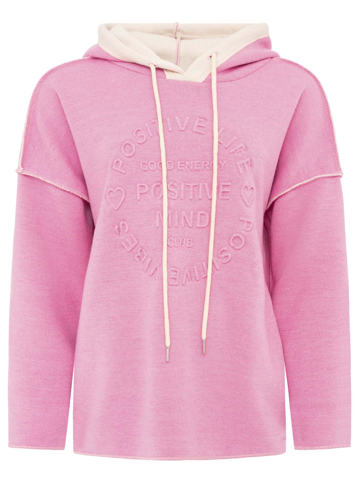 💕 Zwillingsherz Hoodie Double Face "Positive Mind" Stempeldruck Rosa