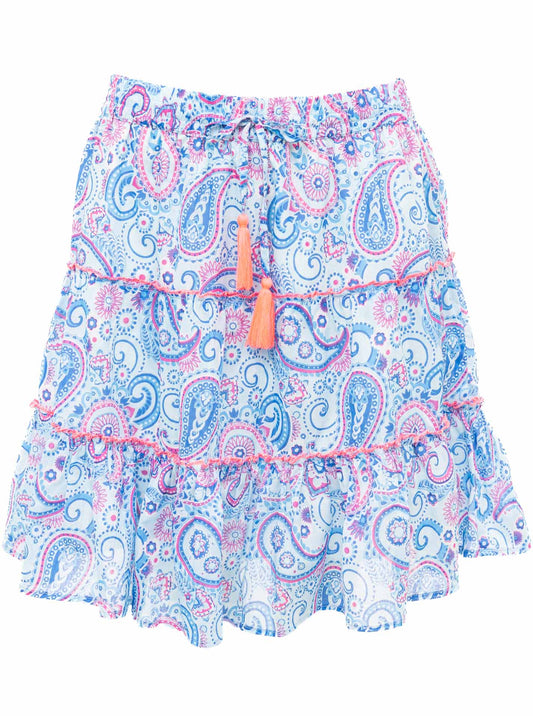 💕 Zwillingsherz Rock "Paisley" 100 % Baumwolle Blau