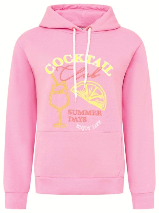 💕 Zwillingsherz Sweatshirt Hoodie "Cocktail Club" Sweater Baumwolle Rosa