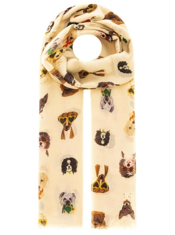 Schal "Dogs" Beige