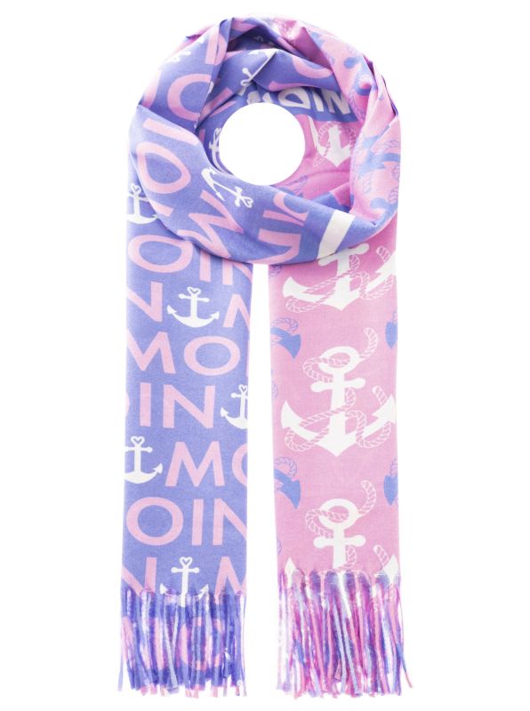 đź’• Zwillingsherz Schal "Moin Anker Maritim" Mittelblau