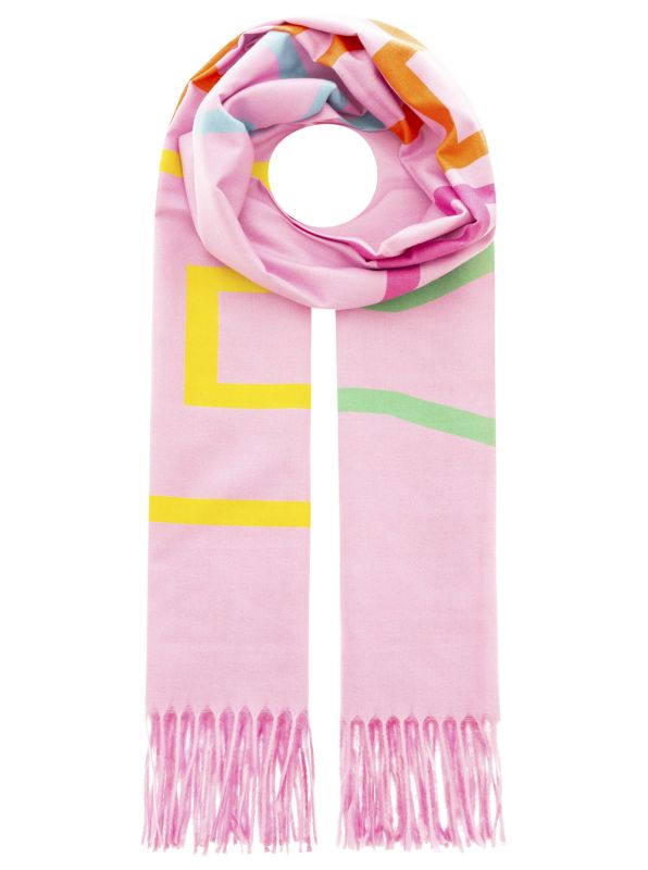 💕 Zwillingsherz Schal "Neon Happy Hahnentritt" Pink