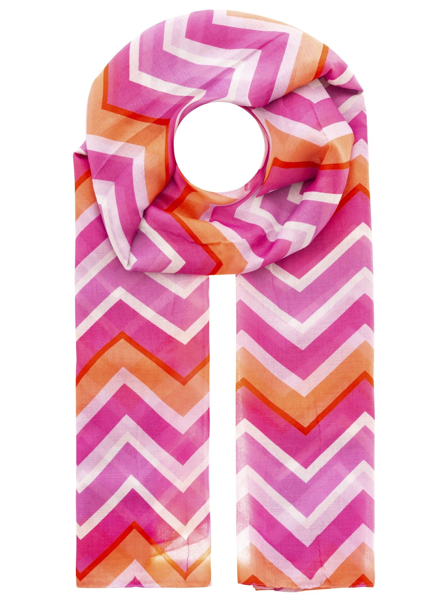 đź’• Zwillingsherz Schal "Zick Zack" Viskose Mix Pink