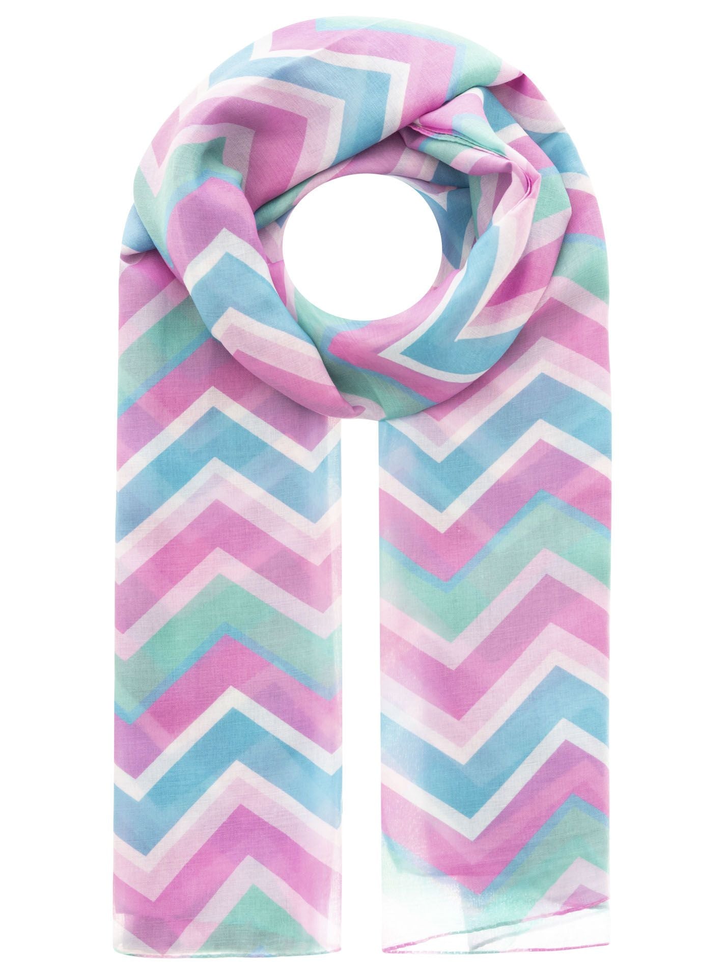 💕 Zwillingsherz Schal "Zick Zack" Viskose Mix Türkis