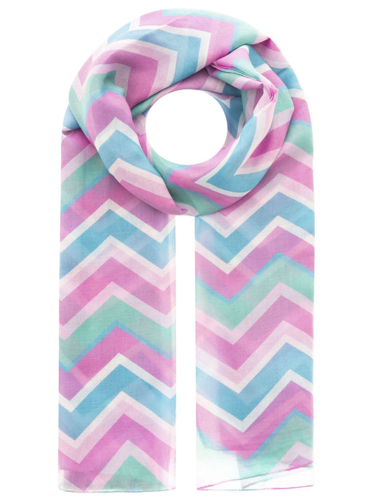 💕 Zwillingsherz Schal "Zick Zack" Viskose Mix Türkis