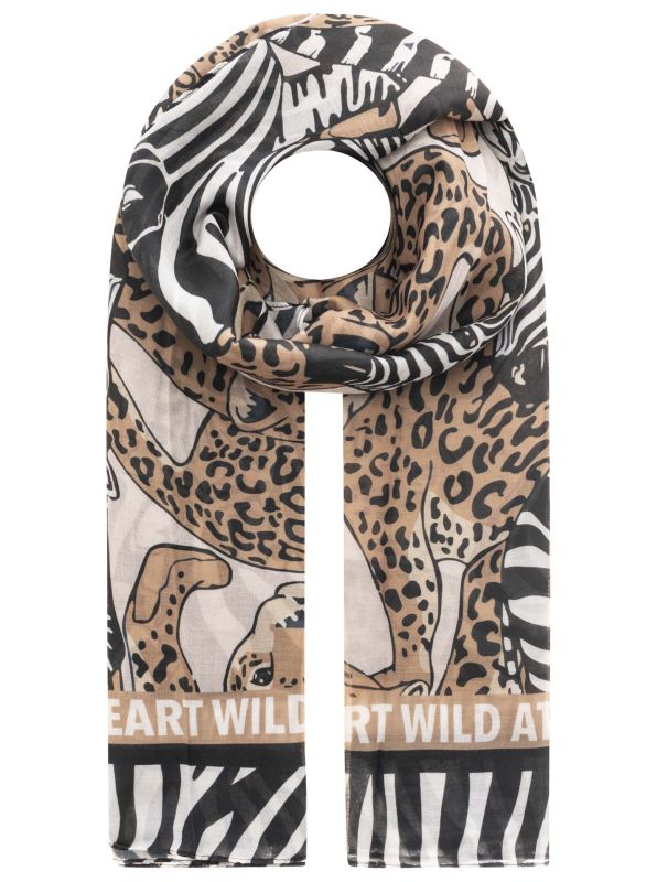đź’• Zwillingsherz Schal "Safari" Viskose Mix Beige
